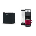Compact Single Door Mini Fridge with Freezer, 1.7 Cubic Feet, Black & Single Serve K-Cup Pod Coffee Maker, Black F1920