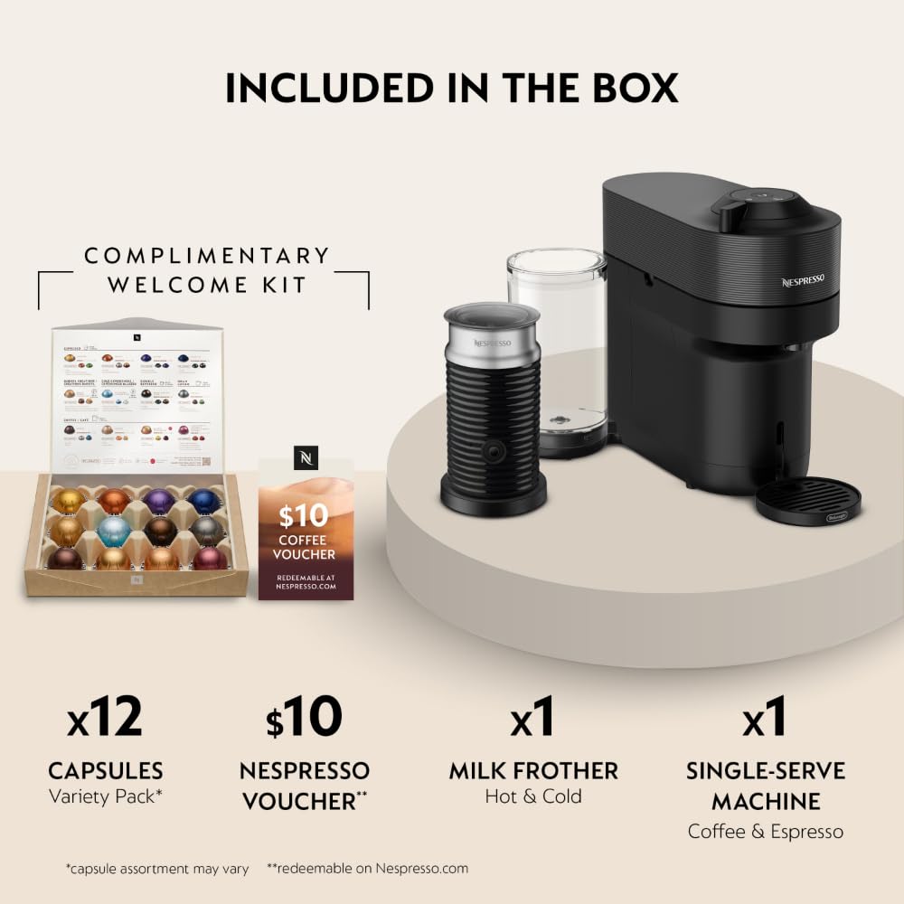 Liquorice Black Coffee Machine with Milk Frother X820