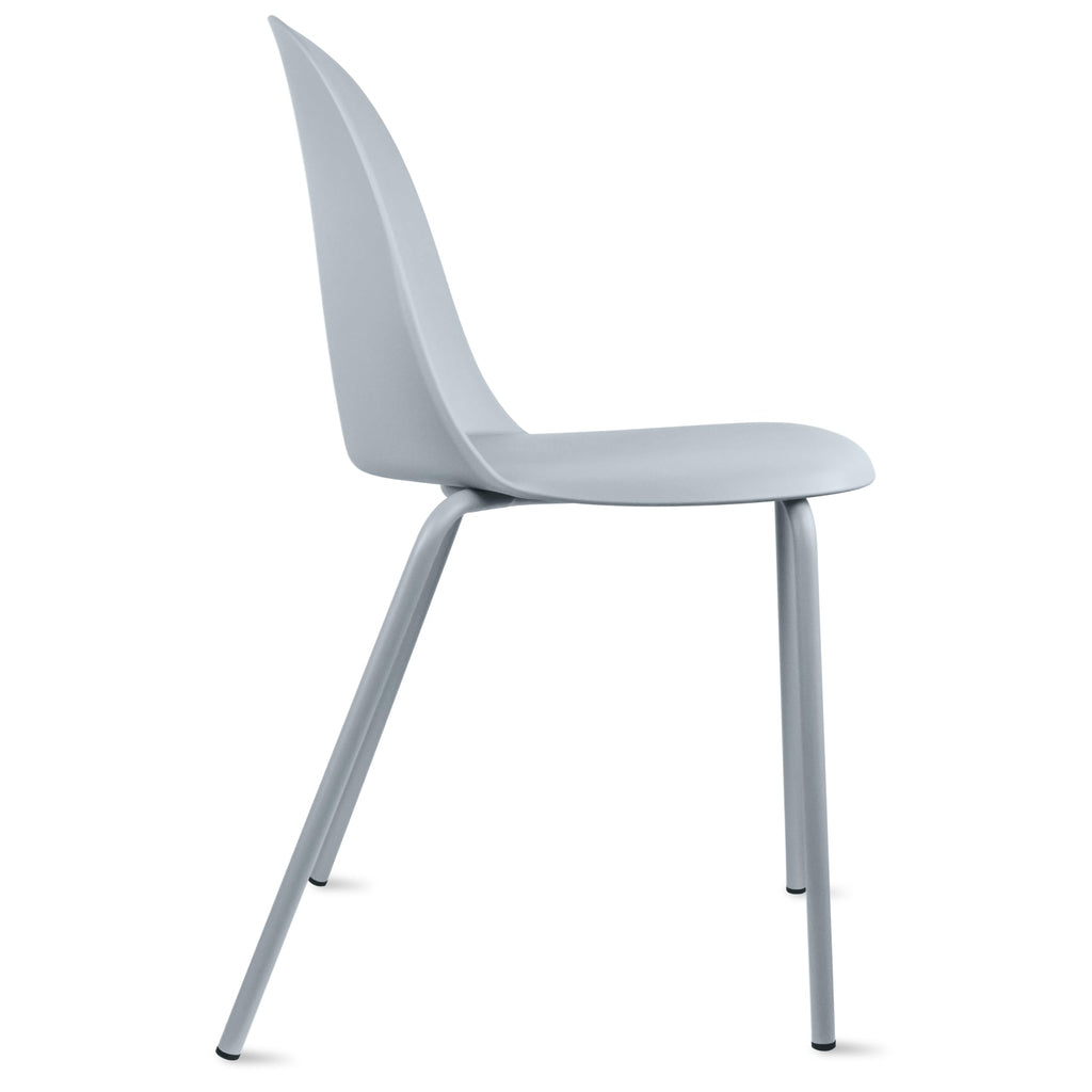Grey Plastic Dining Chair with Metal Legs L28925