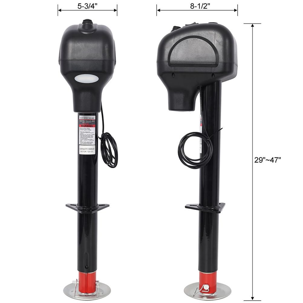 12V Electric Trailer Jack with Adjustable Drop Leg E47712