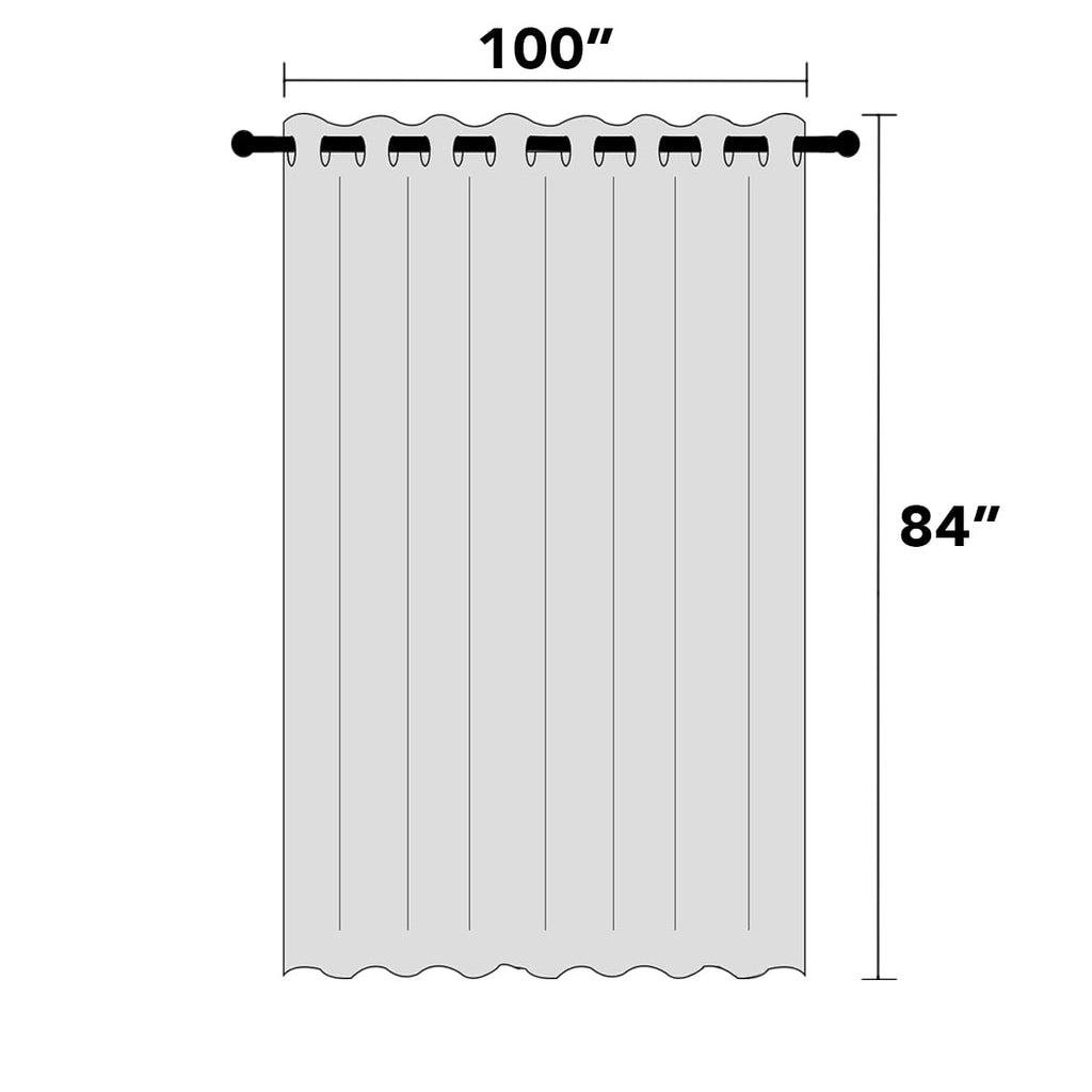 Blackout Curtains 84 Inches Long Faux Linen Thermal Insulated W100 X L84 Inch K573706