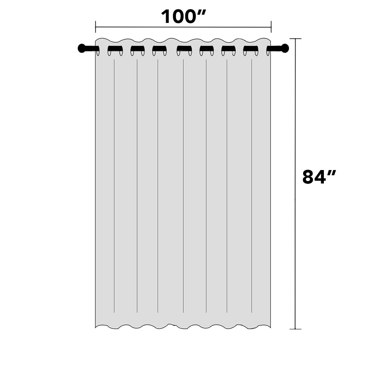 Blackout Curtains 84 Inches Long Faux Linen Thermal Insulated W100 X L84 Inch K573706