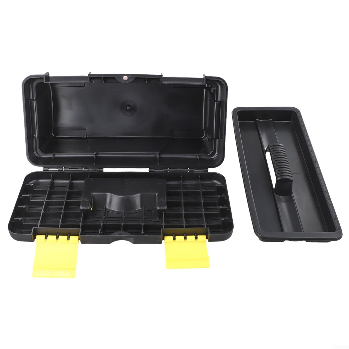 10 Inch Black Plastic Toolbox with Dual Layer Organization F35943