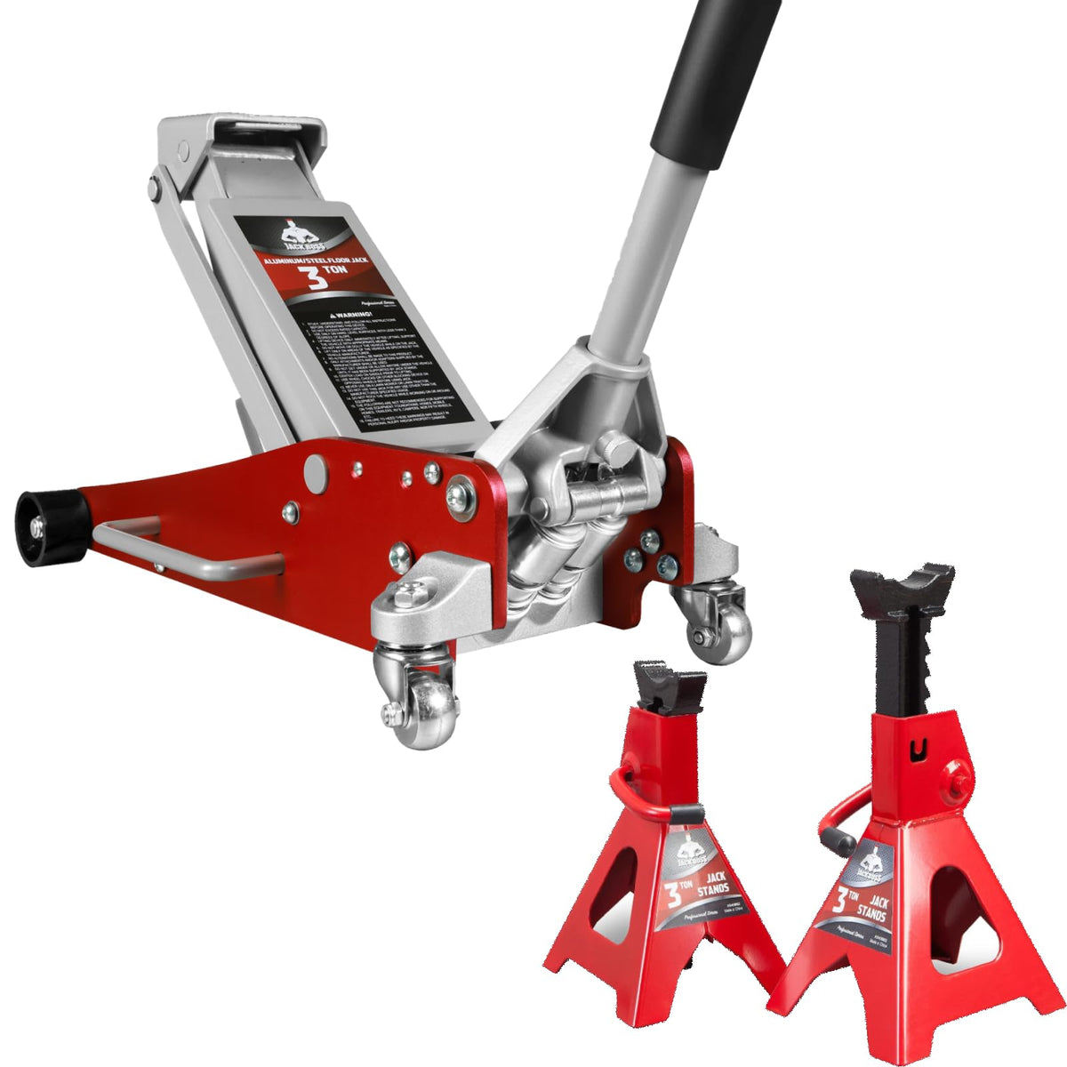 3 Ton Low Profile Aluminum and Steel Car Jack with Jack Stand A160776