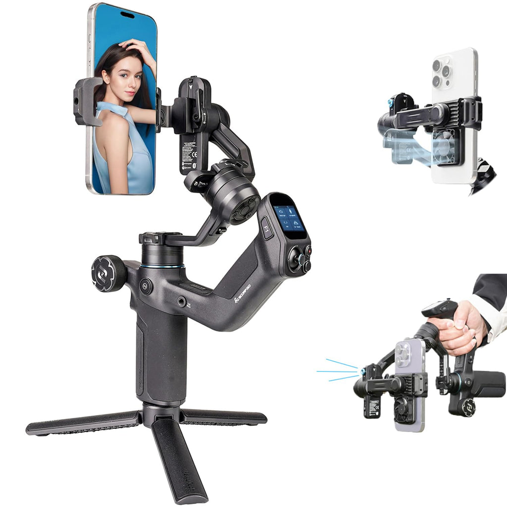 3-Axis Phone Gimbal Stabilizer with Integrated Grip V1947