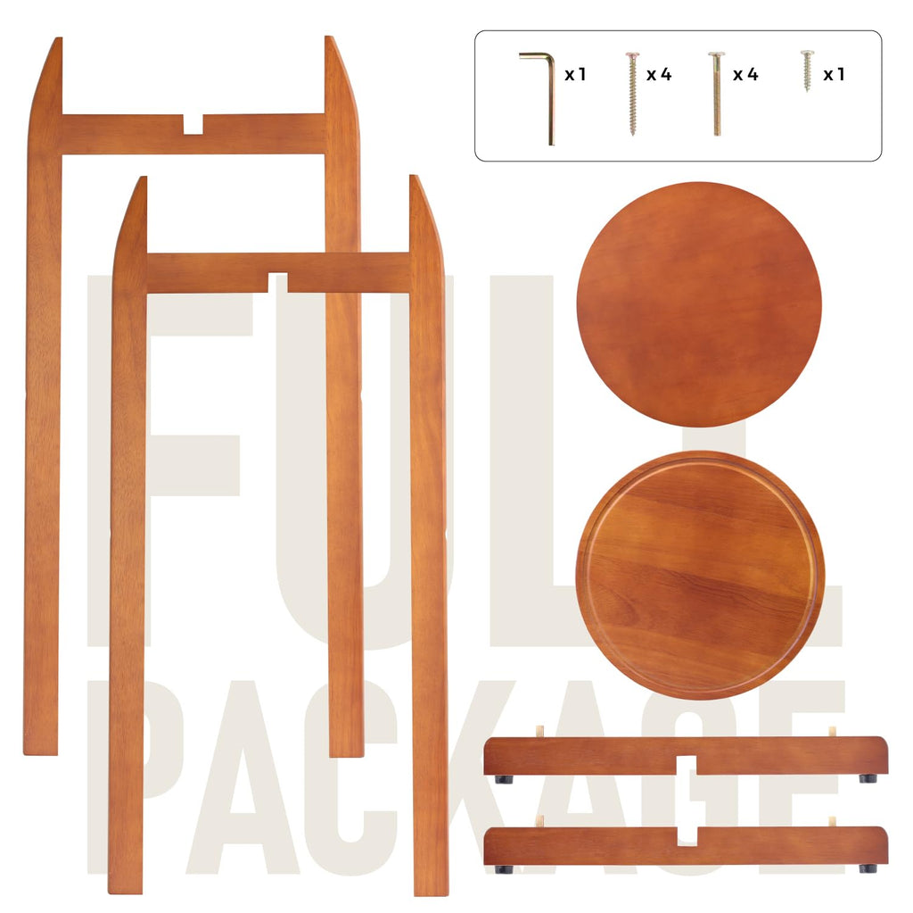 Solid Wood Water Dispenser Stand with 2 Shelves Z904336