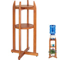 Solid Wood Water Dispenser Stand with 2 Shelves Z904336