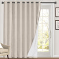 Blackout Curtains 84 Inches Long Faux Linen Thermal Insulated W100 X L84 Inch K573706