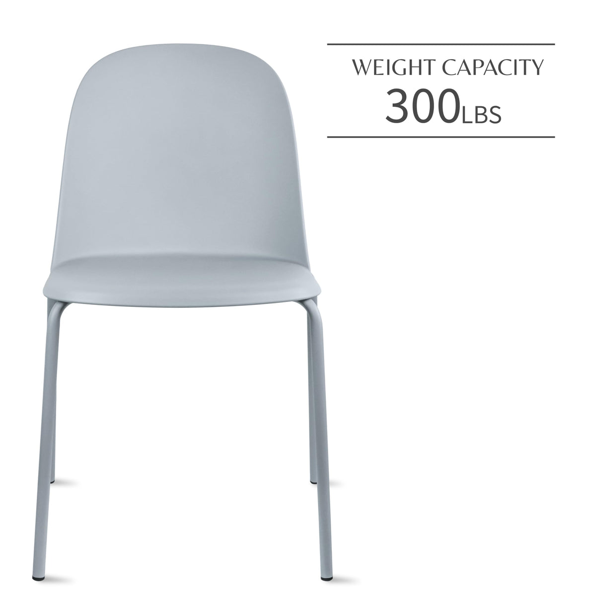 Grey Plastic Dining Chair with Metal Legs L28925