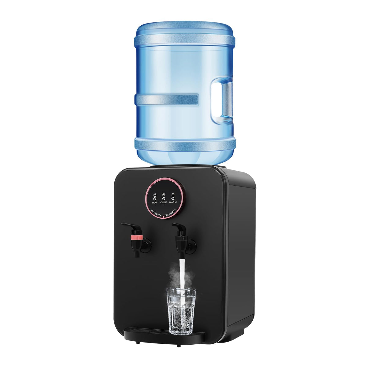 Top Loading Countertop Water Cooler Dispenser with Hot/Cold/Warm 3-Temp Settings, Black C39113