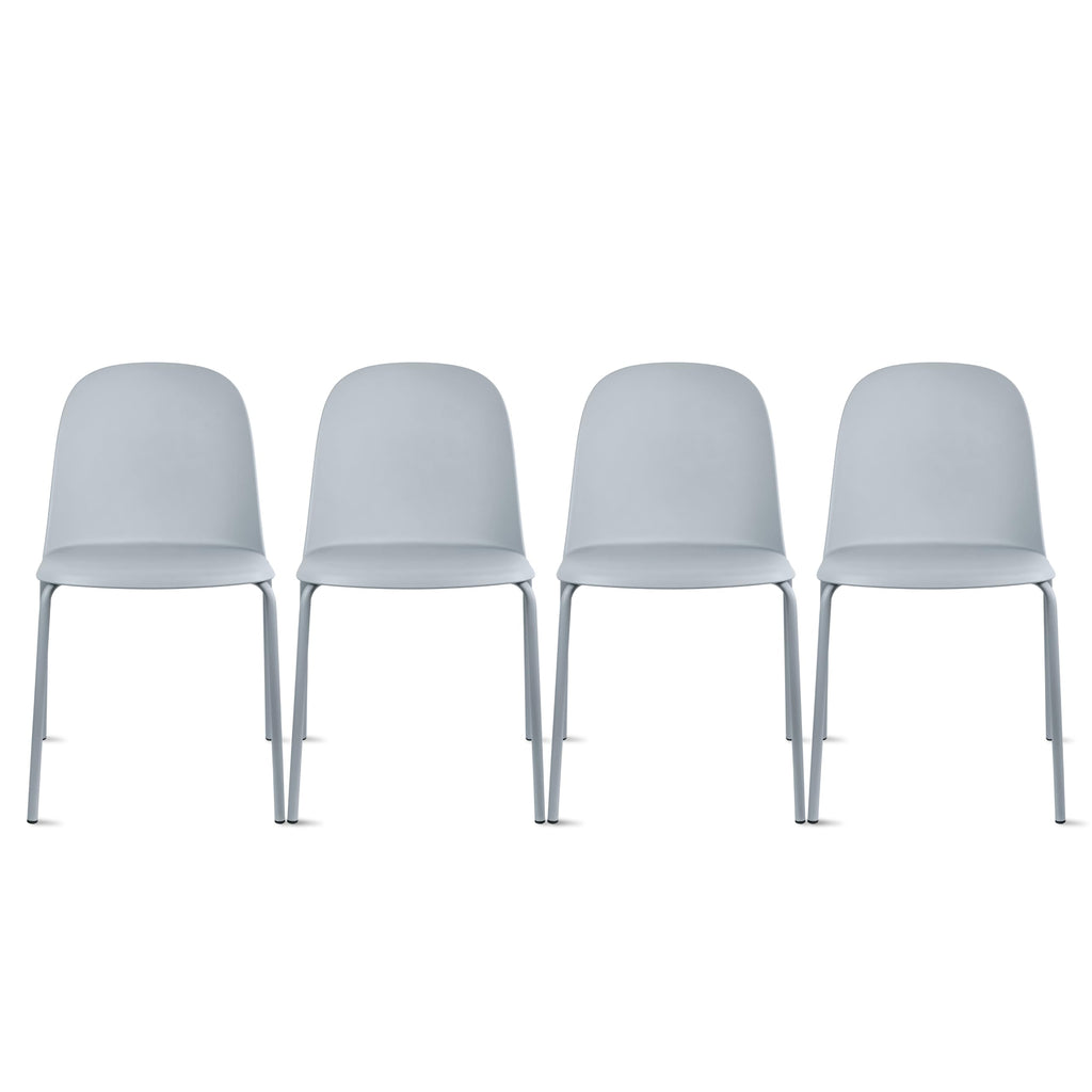 Grey Plastic Dining Chair with Metal Legs L28925