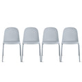 Grey Plastic Dining Chair with Metal Legs L28925