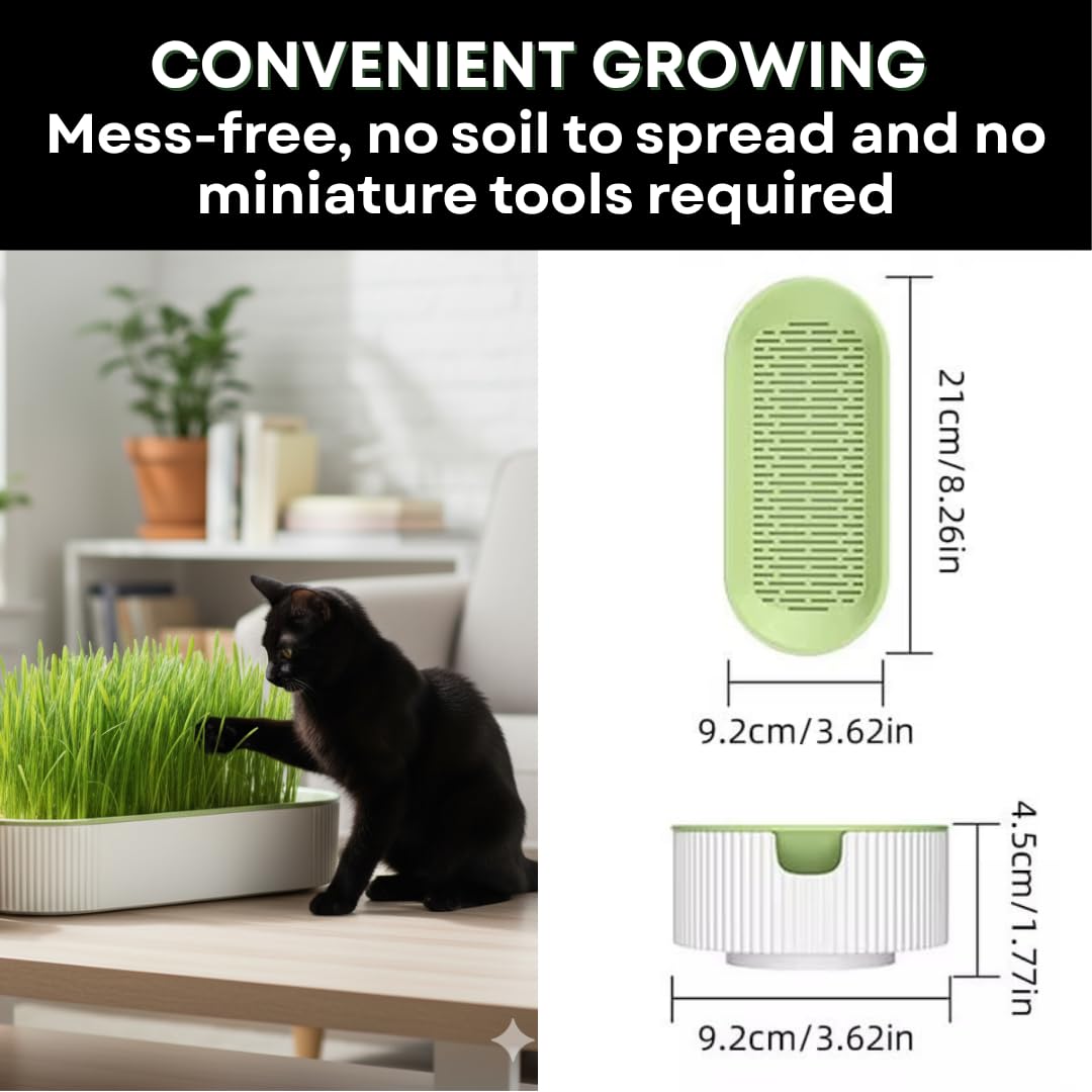 Hydroponic Cat Grass Grow Kit with 2 Oz Non-GMO Seeds H103
