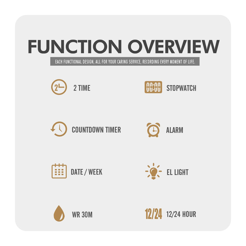 Men's Multifunctional Electronic Outdoor Sports Watch EL Light Large Digital Display Stainless Steel Q3965