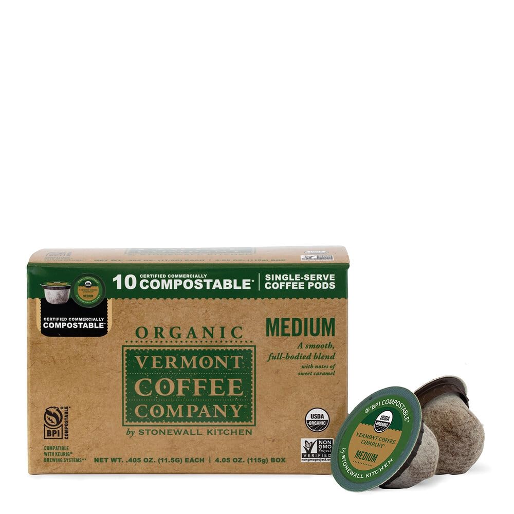 Organic Medium Roast Compostable Coffee Pods, 10CT P10950