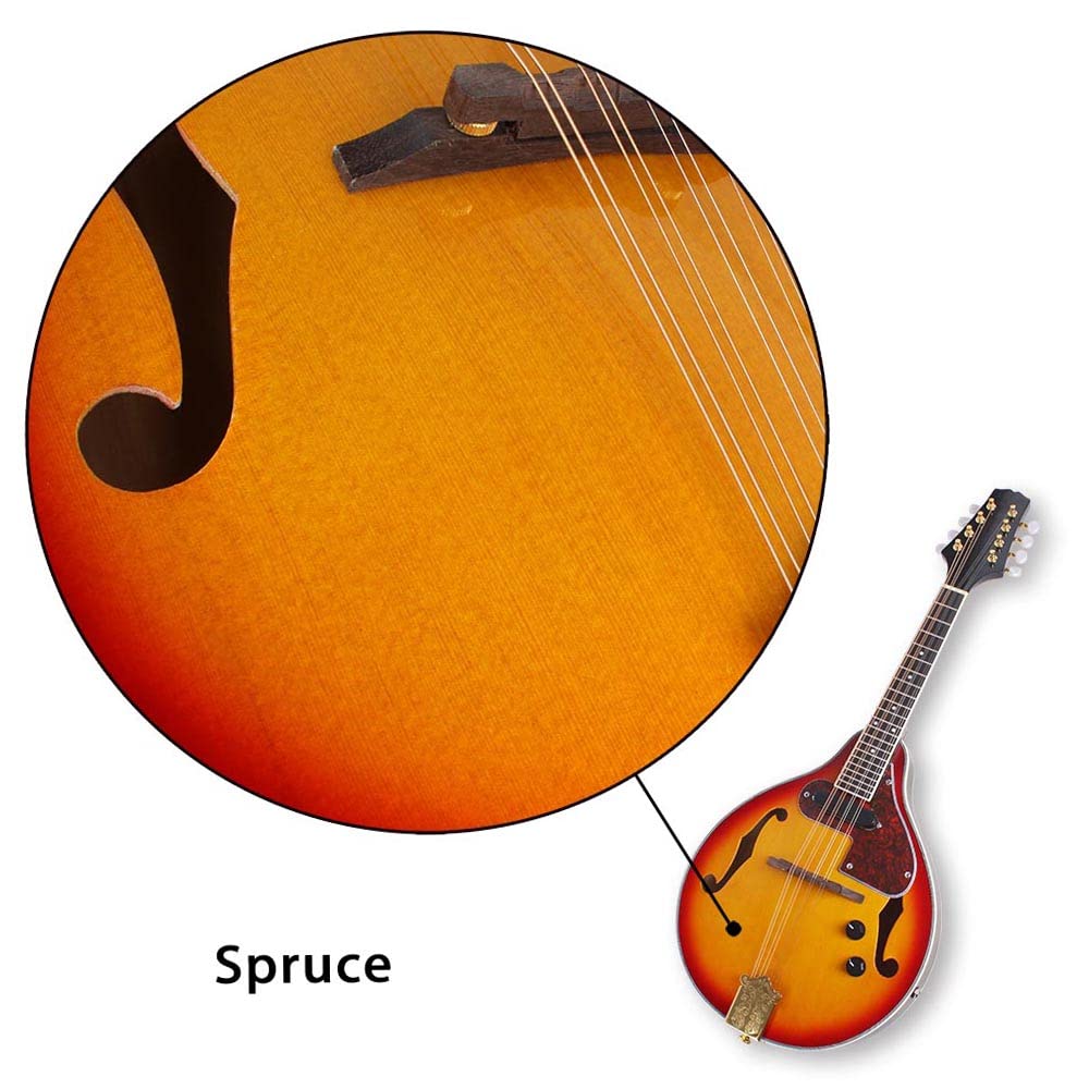 8 Strings Electric Mandolin with Cable and Cleaning Cloth B982469
