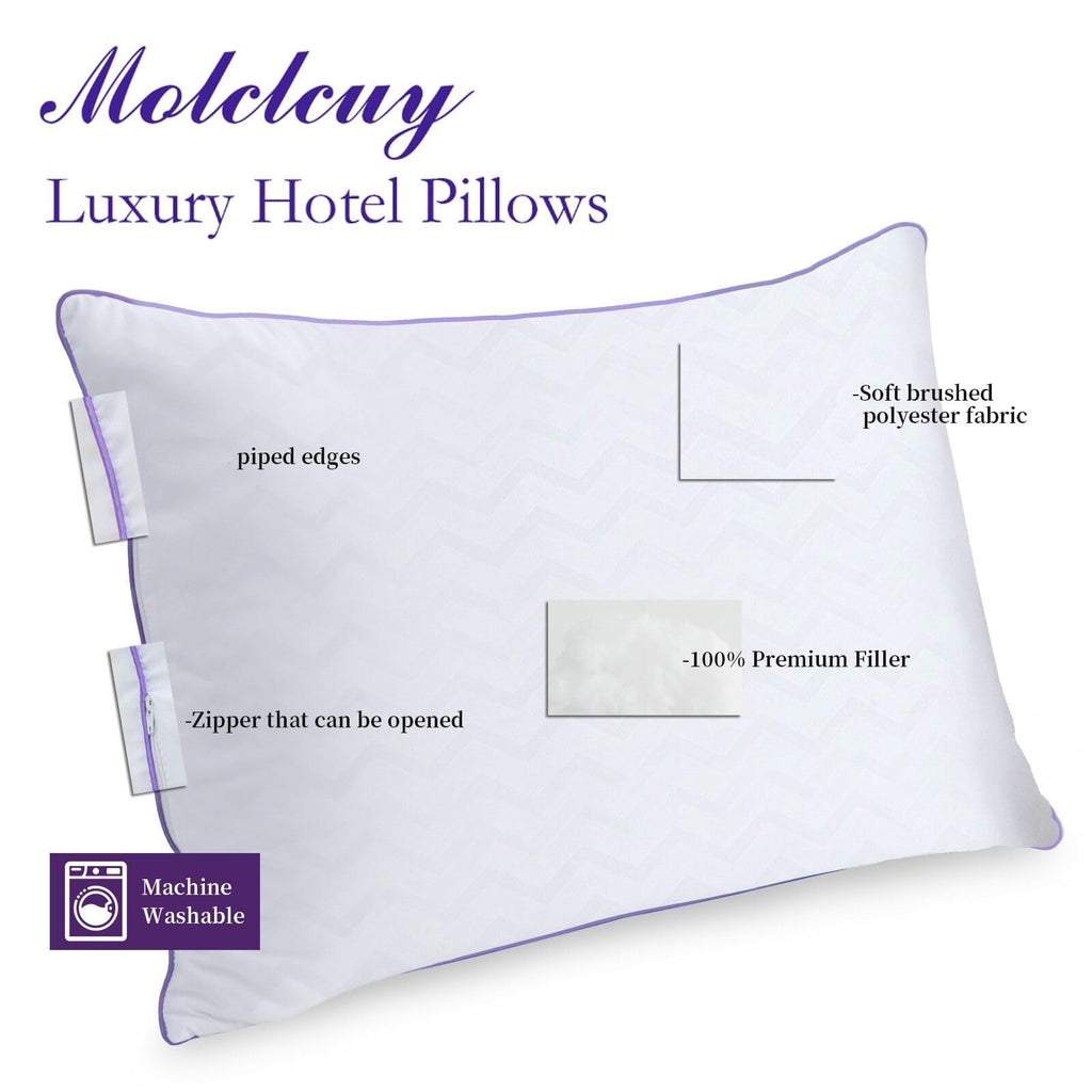 King Size Set of 2 Down Alternative Microfiber Bed Pillows S22078