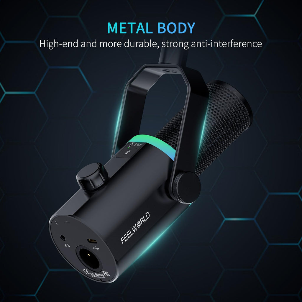 Black Metal Dynamic Microphone with Boom Arm S2245