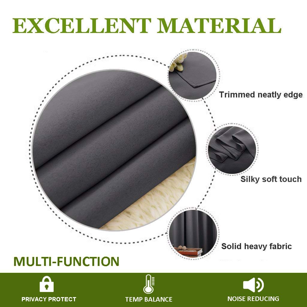 Grey 120 by 84 Inch Blackout Curtain Panel O1243