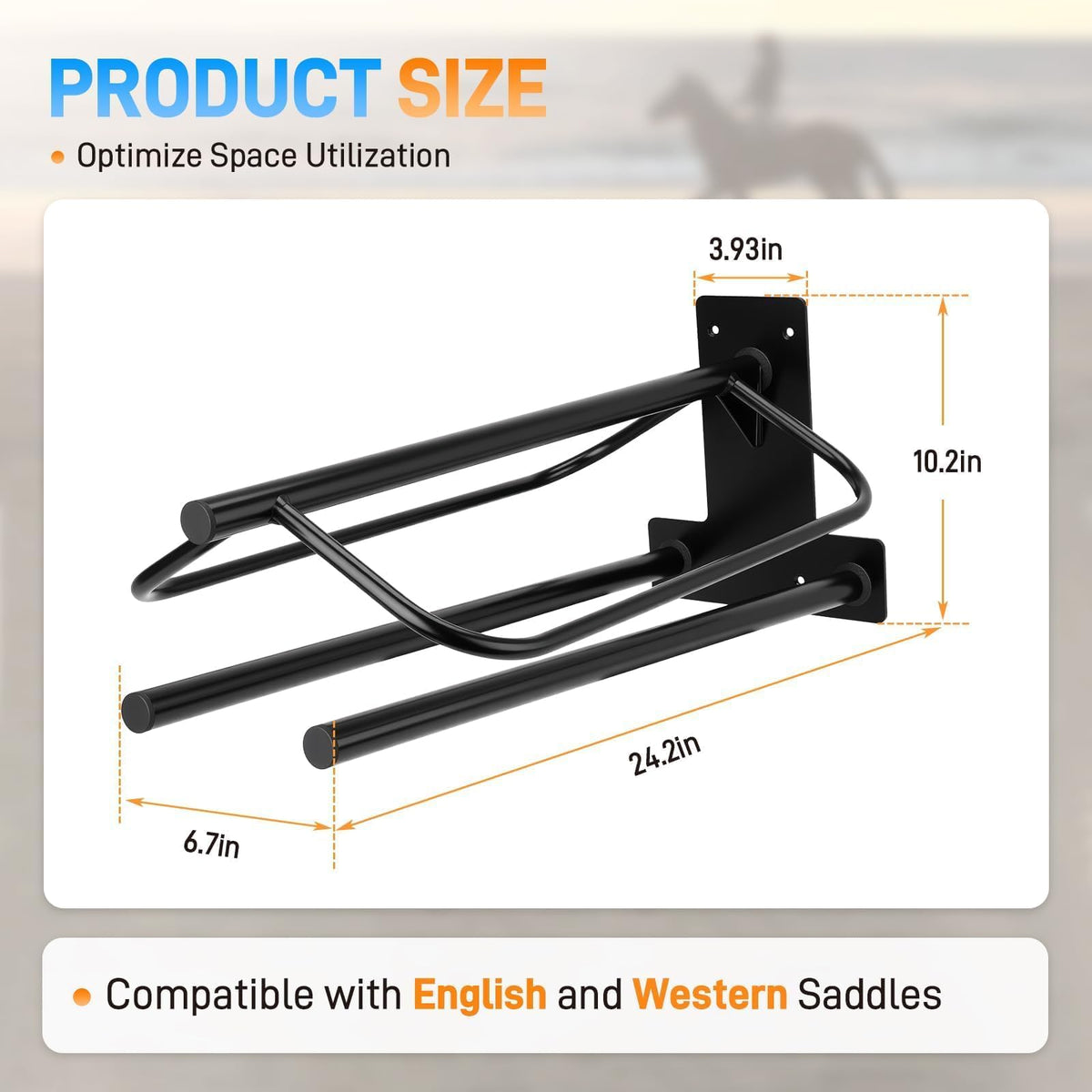 2 Pack Wall Mounted Saddle Rack with Double Pad Bar X658