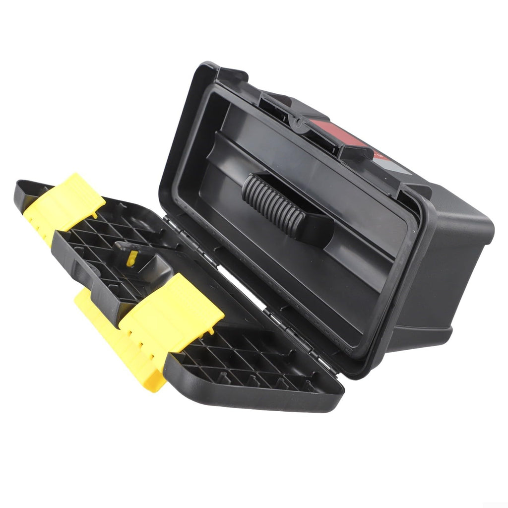 10 Inch Black Plastic Toolbox with Dual Layer Organization F35943