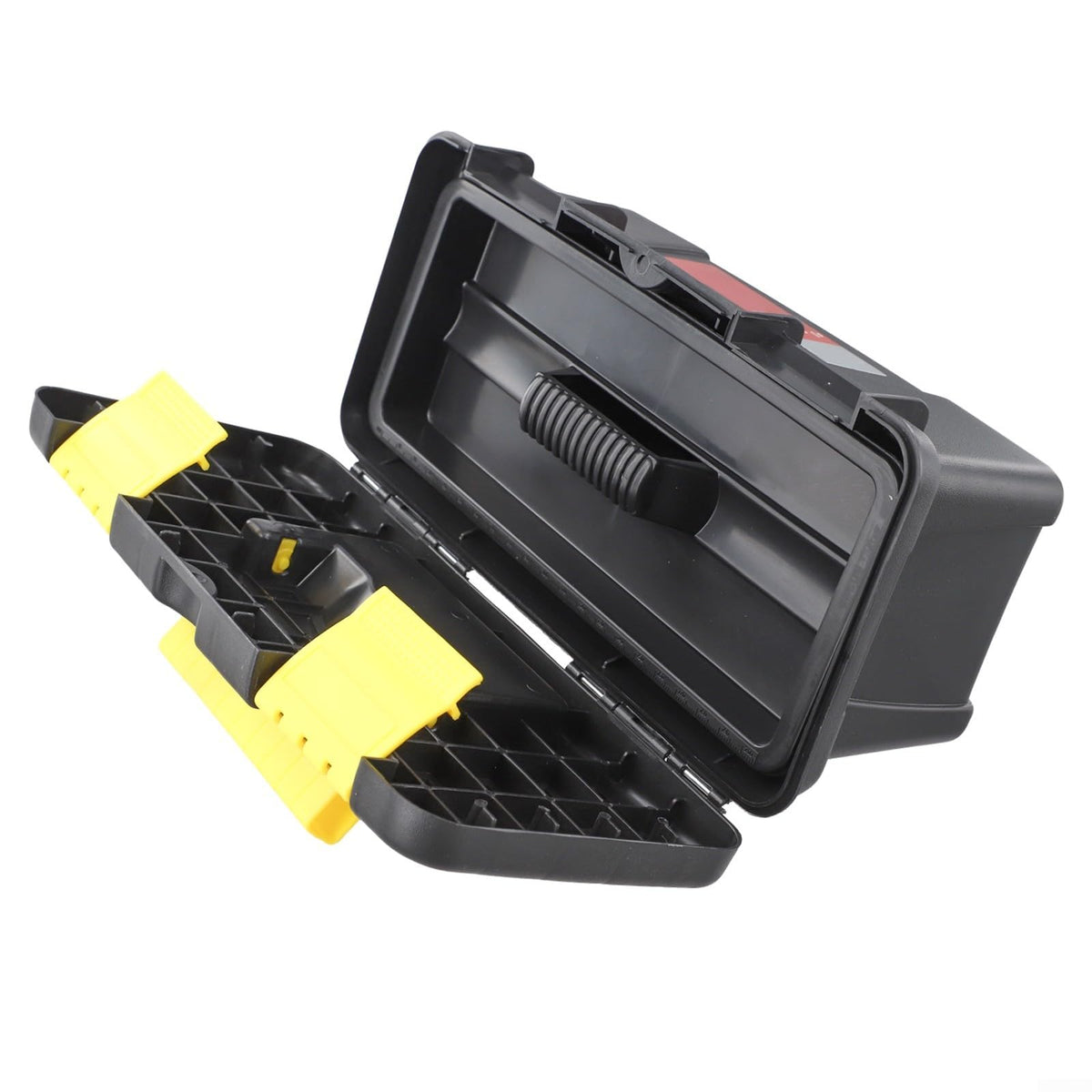 10 Inch Black Plastic Toolbox with Dual Layer Organization F35943