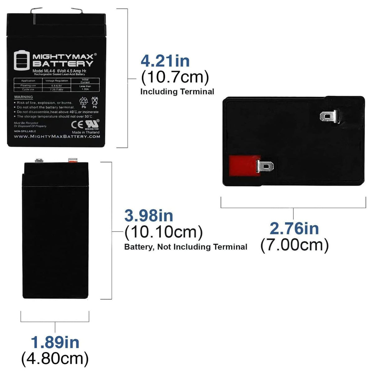 6V 4.5AH Replacement Battery 2 Pack A181811