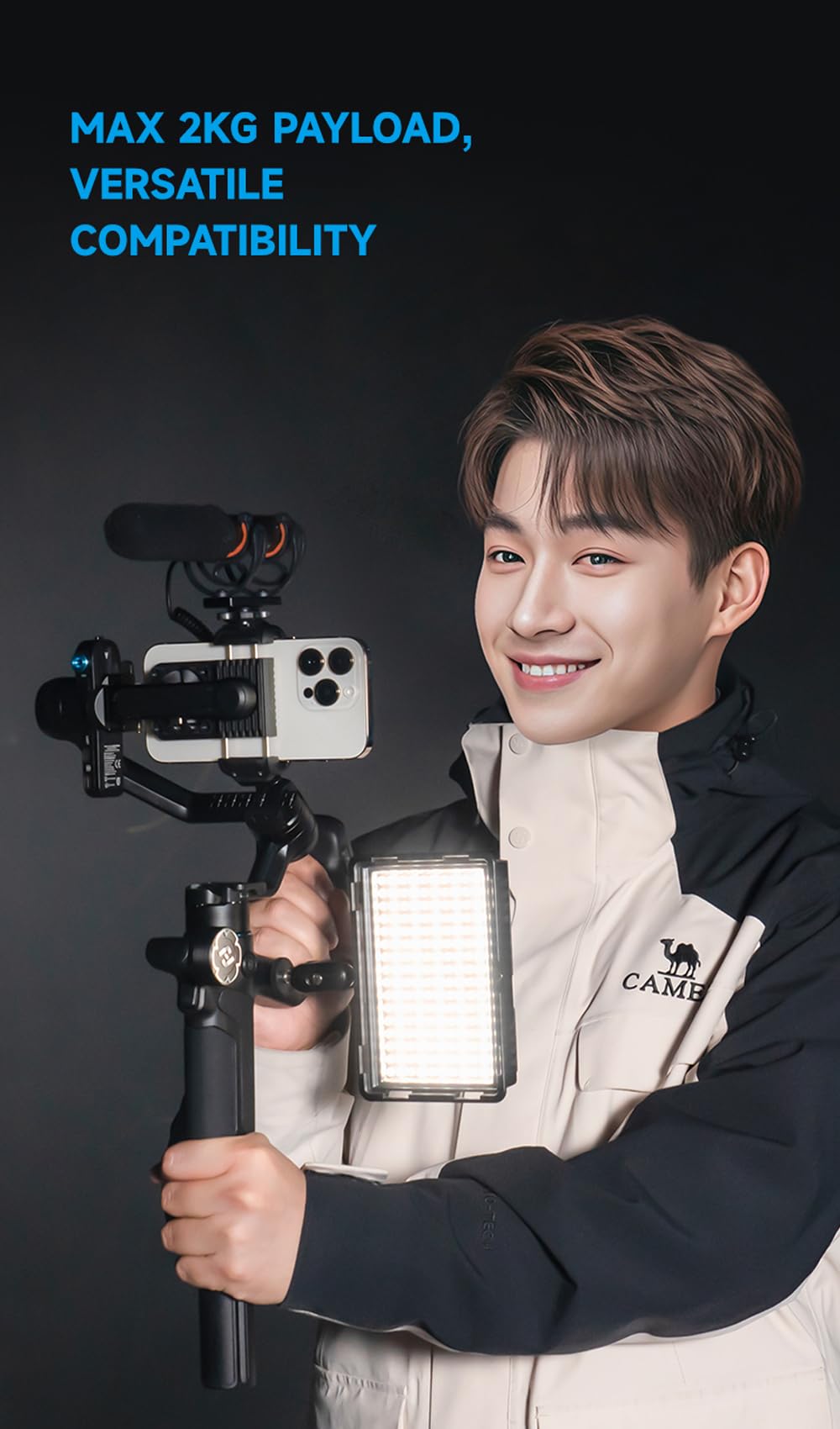 3-Axis Phone Gimbal Stabilizer with Integrated Grip V1947