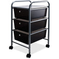 3-Drawer Rolling File Organizer Cart, Black I85795