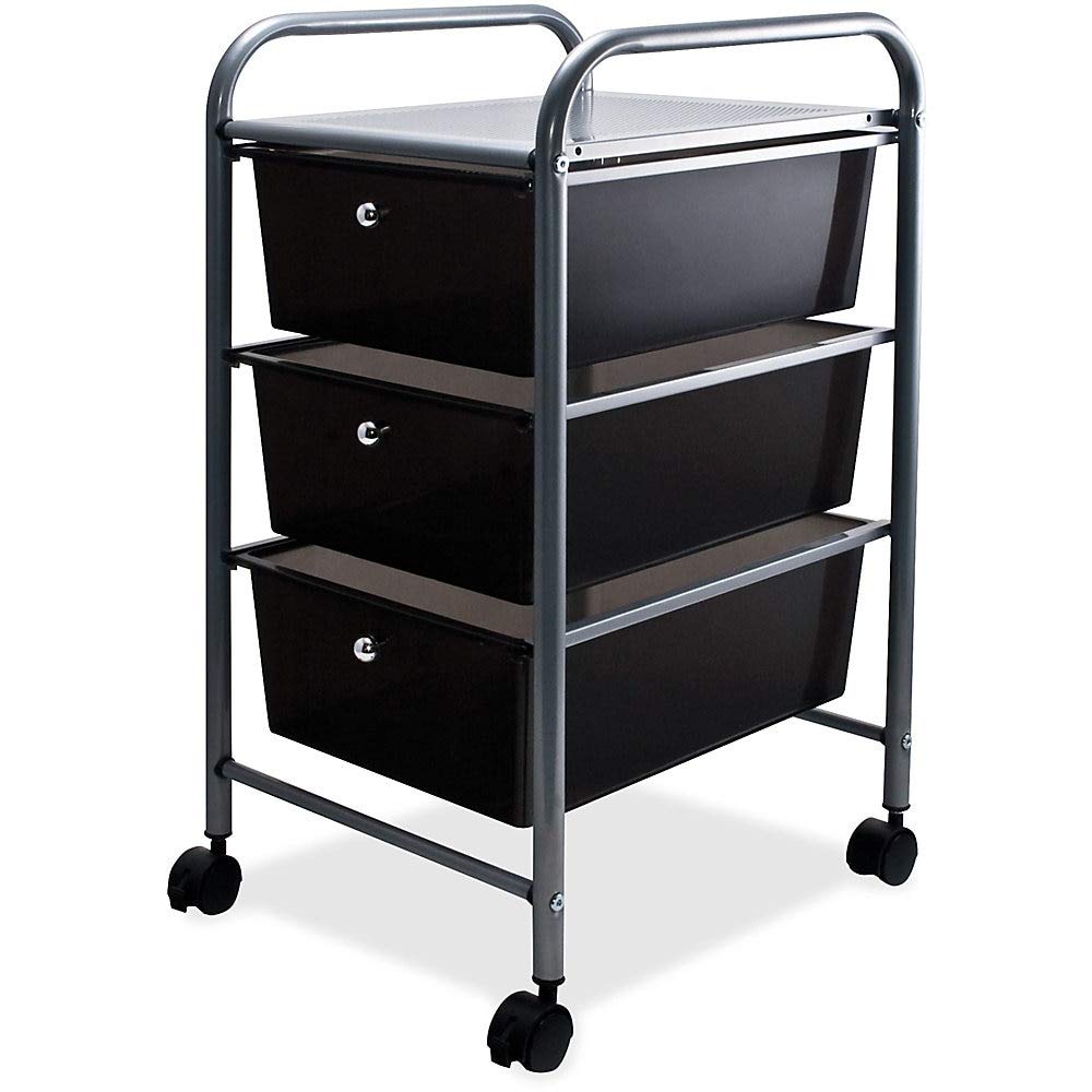 3-Drawer Rolling File Organizer Cart, Black I85795