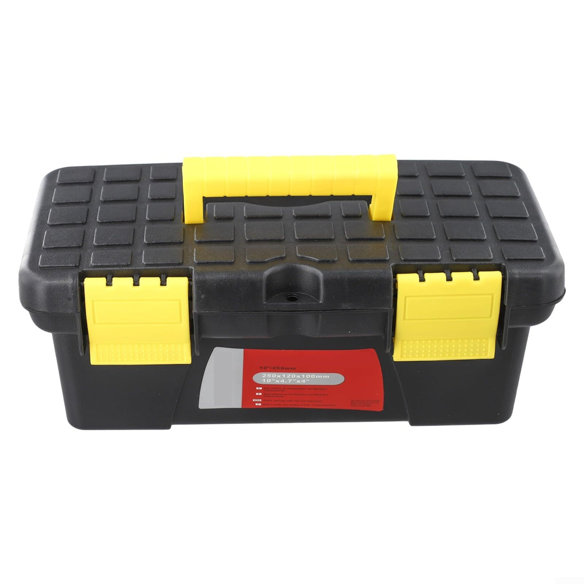 10 Inch Black Plastic Toolbox with Dual Layer Organization F35943