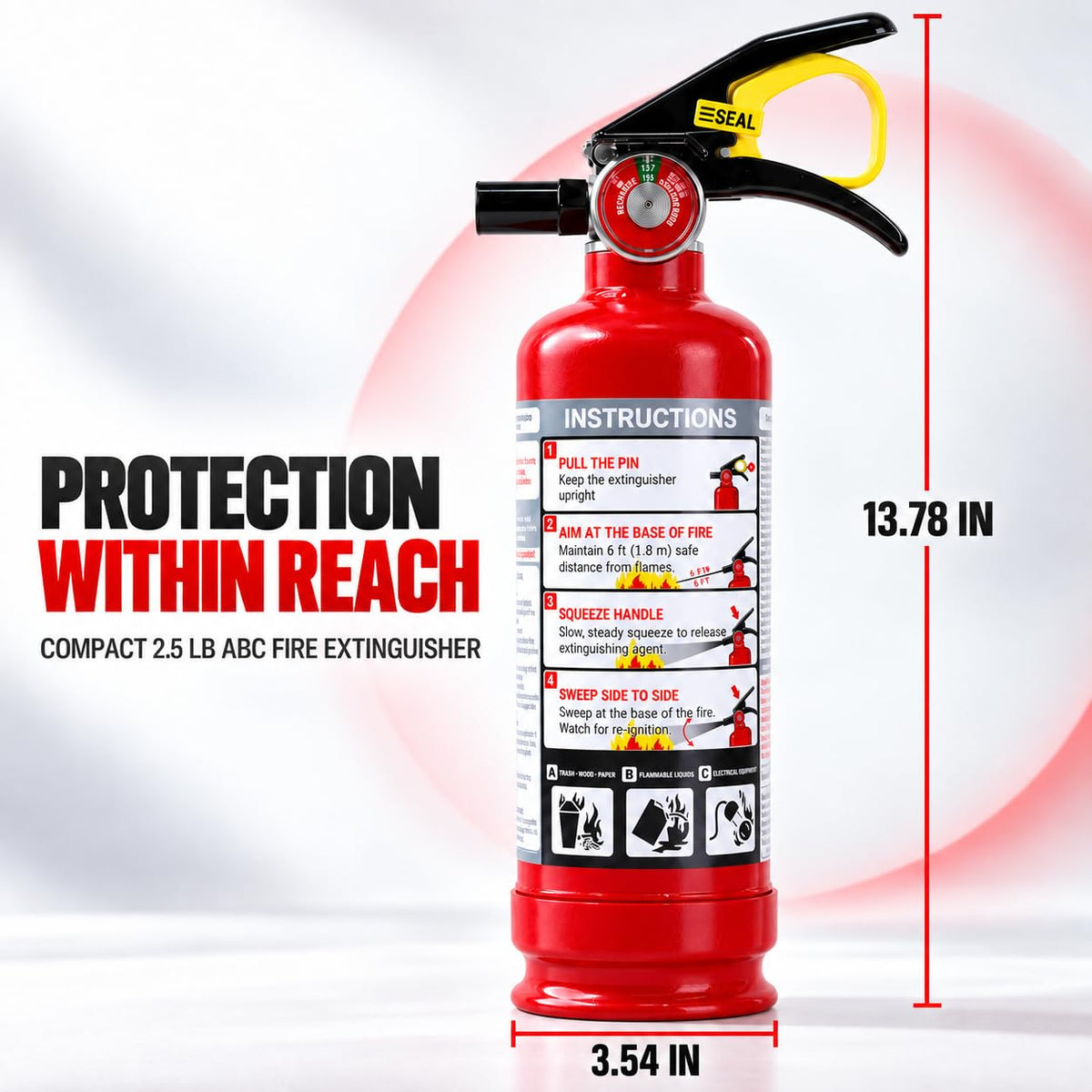 2.5 lb ABC Dry Chemical Fire Extinguishers 4-Pack P70541