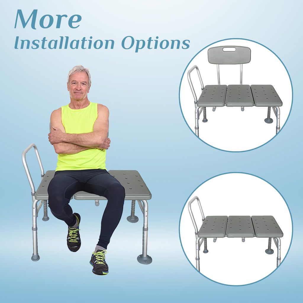Tub Transfer Bench with Backrest and Armrest Y1878