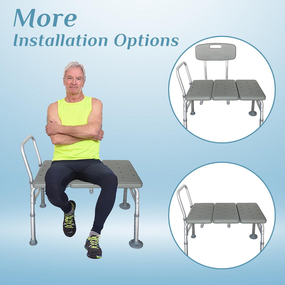Tub Transfer Bench with Backrest and Armrest Y1878