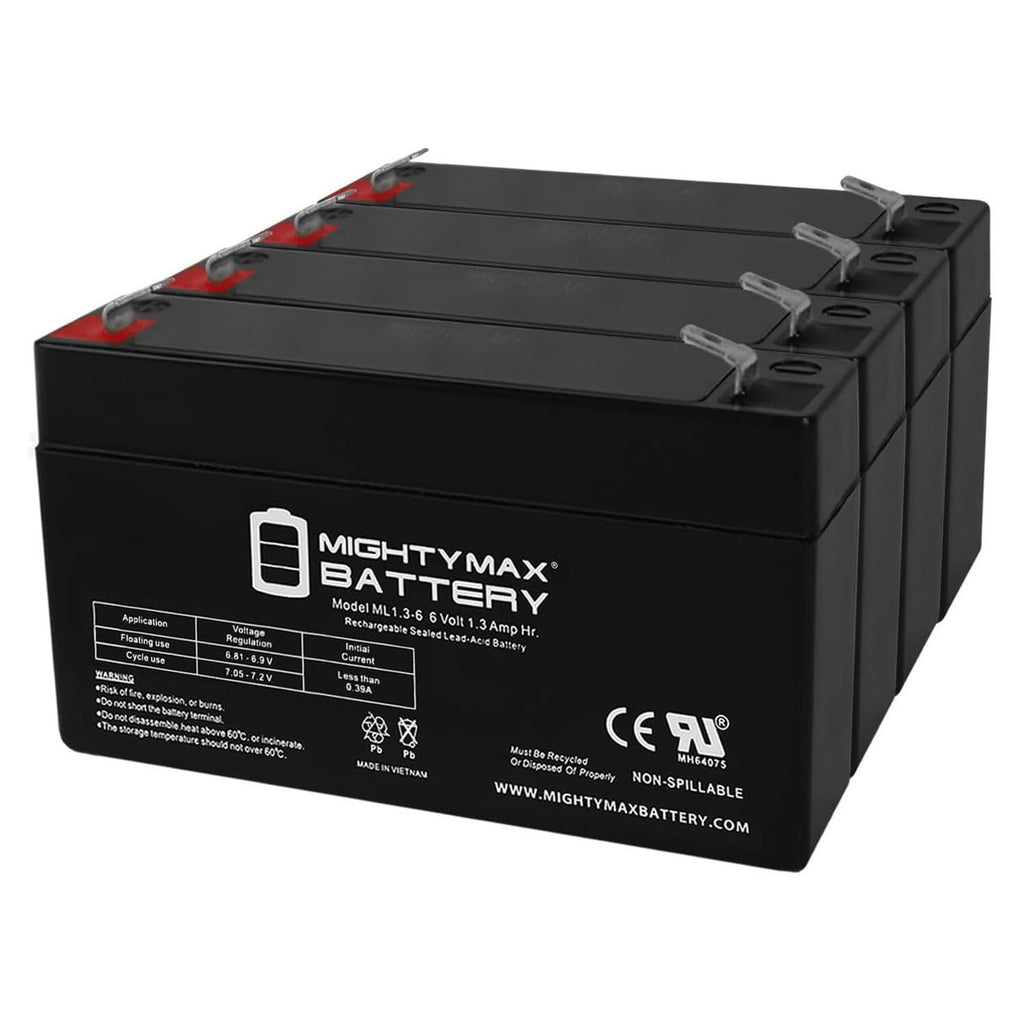 6V 1.3Ah SLA Replacement Battery 4 Pack Z36377