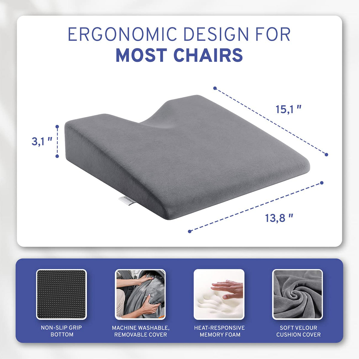 Memory Foam Wedge Seat Cushion I45877