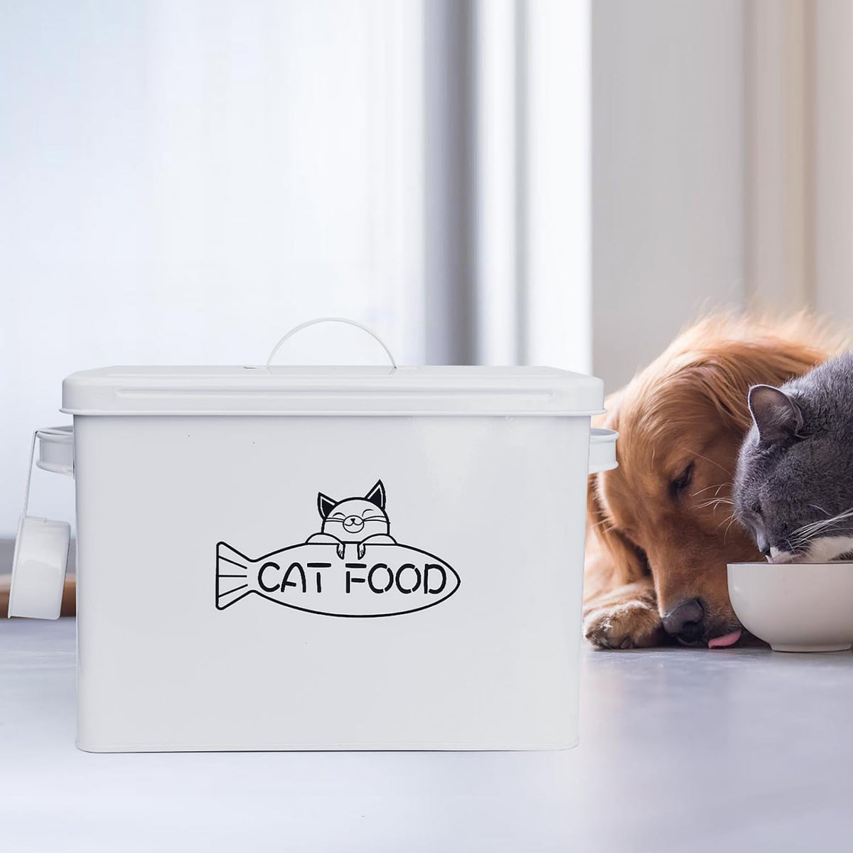 Large Airtight Pet Food Storage Container with Lid and Scoop 12-13 lbs O663406