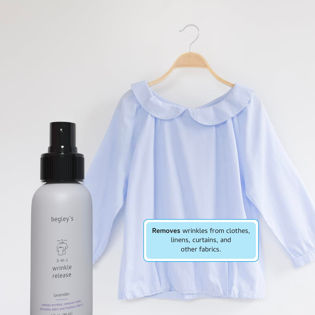 3-in-1 Wrinkle Remover, Static Cling Remover, Odor Eliminator and Fabric Refresher Spray, Fragrance-Free, 3 oz O228