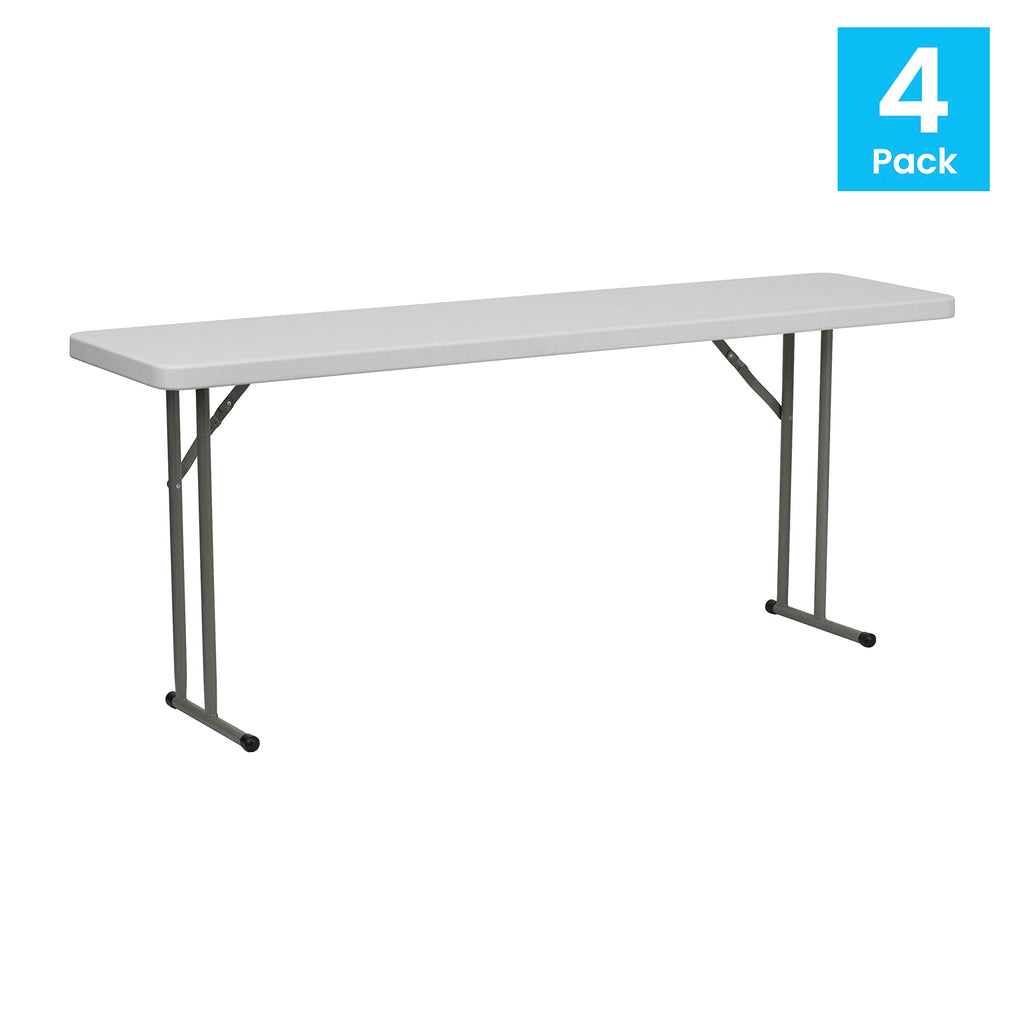 6 ft Plastic Folding Training Table 4-Pack E75139