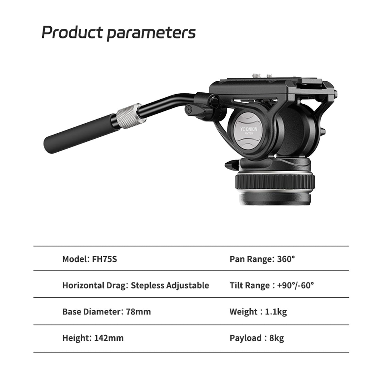 Carbon Fiber Tripod with 75mm Bowl Head and Fluid Head M4344