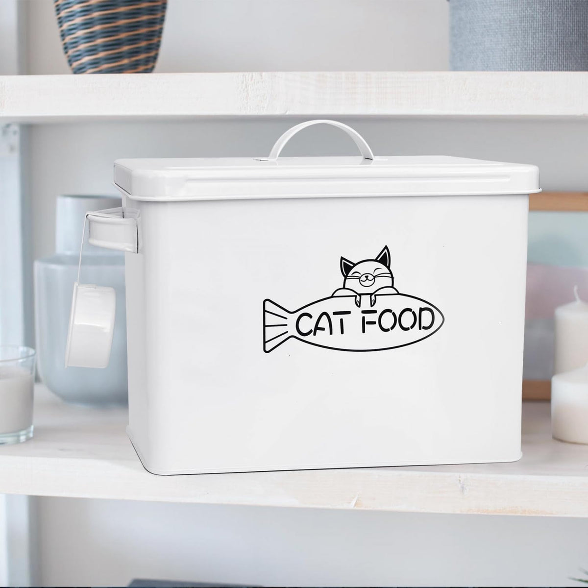 Large Airtight Pet Food Storage Container with Lid and Scoop 12-13 lbs O663406