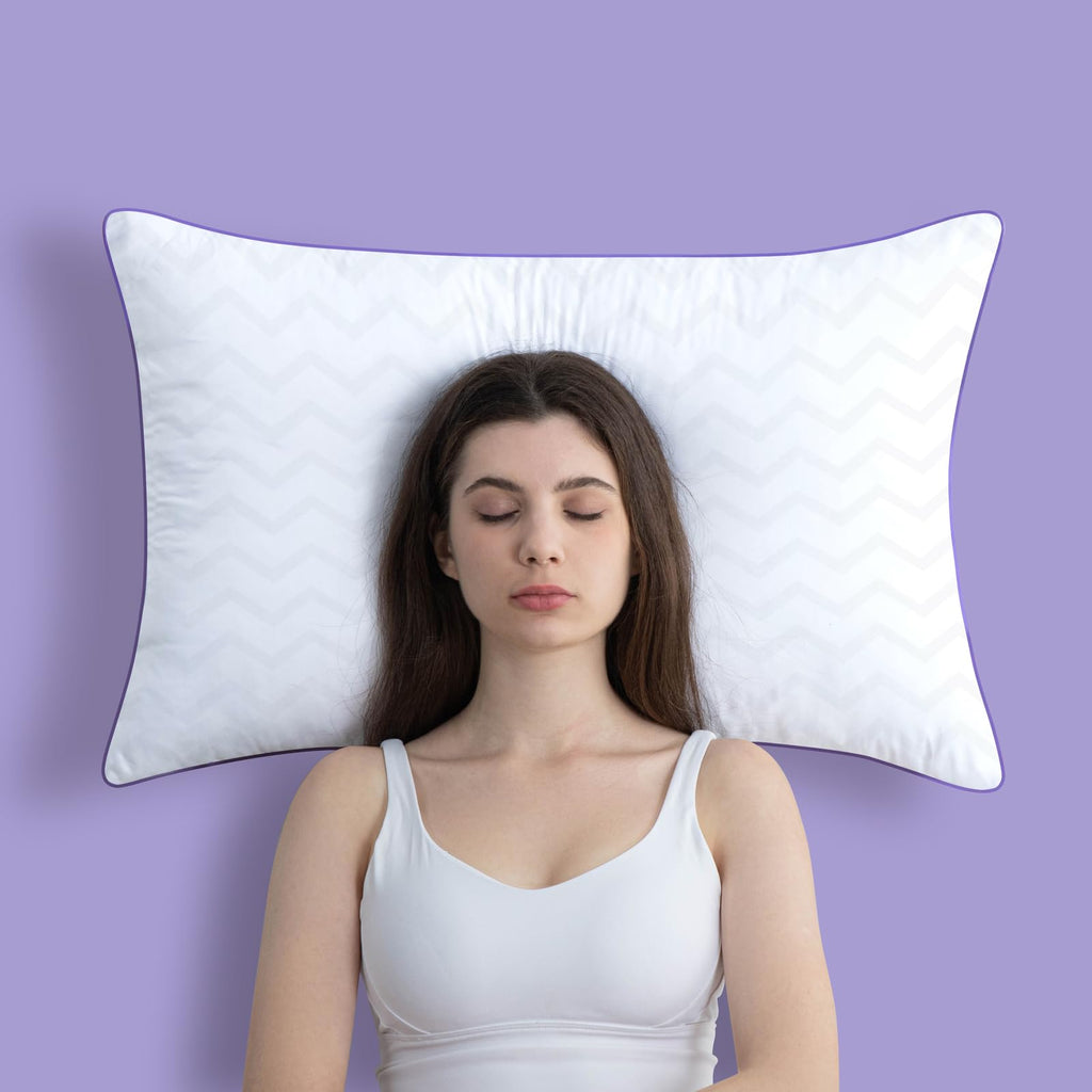 King Size Set of 2 Down Alternative Microfiber Bed Pillows S22078