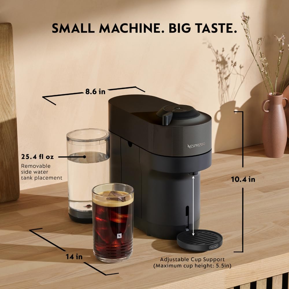 Liquorice Black Coffee Machine with Milk Frother X820