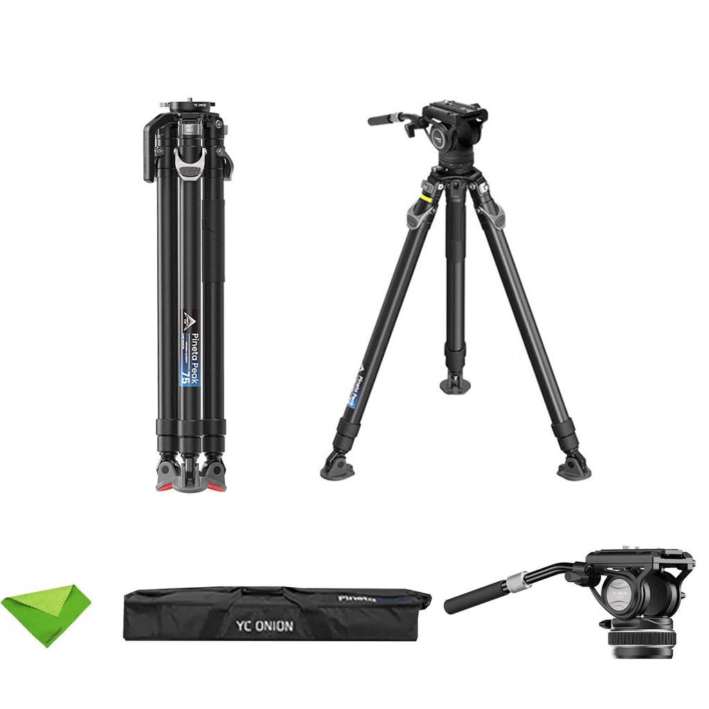 Carbon Fiber Tripod with 75mm Bowl Head and Fluid Head M4344