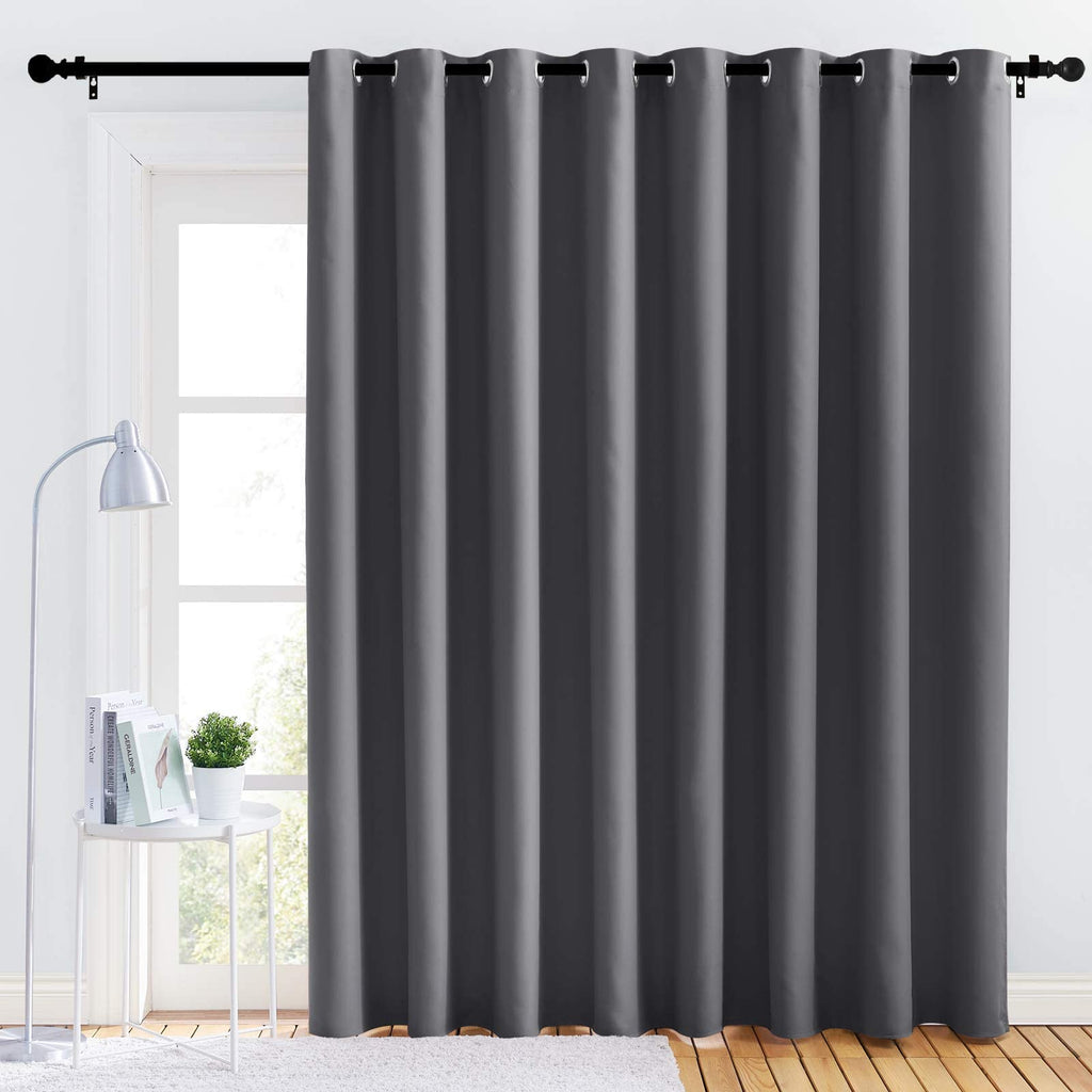 Grey 120 by 84 Inch Blackout Curtain Panel O1243