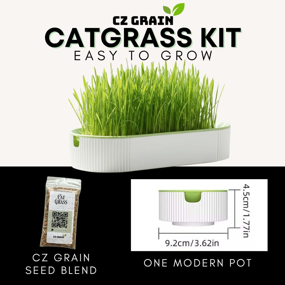 Hydroponic Cat Grass Grow Kit with 2 Oz Non-GMO Seeds H103