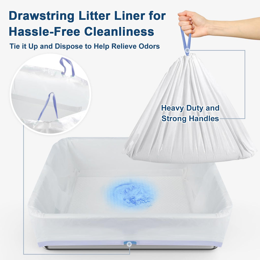 XL Stainless Steel Sifting Litter Box with Lid H526