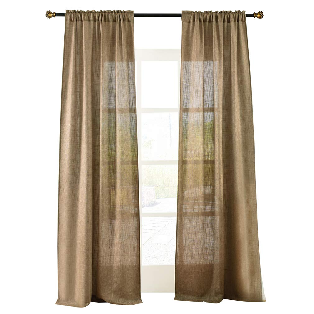 Soft Burlap Natural Tan Rod Pocket Window Curtain Panel 37" x 84" B487505