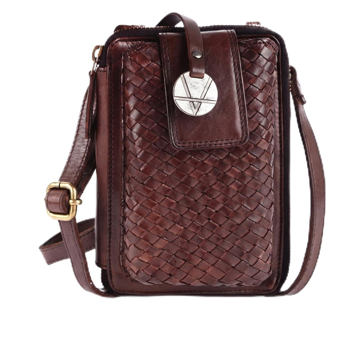 Genuine Leather Small Crossbody Bag with Adjustable Detachable Strap N2370