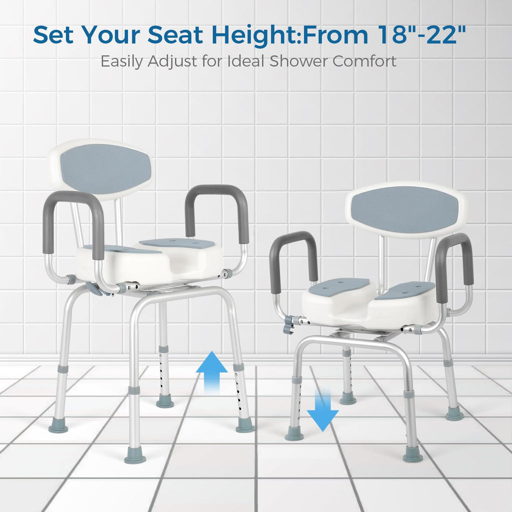 Heavy Duty Shower Chair with Arms and Back G816022